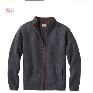 L.L. Bean Men's Charcoal Zip-Up Sweater